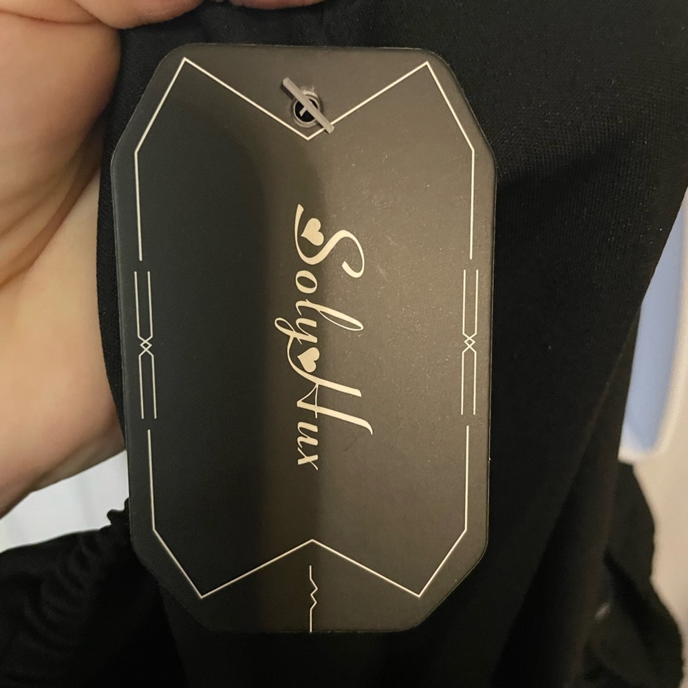Women’s SOLYHUX black short sleeve bodysuit size M - Picture 8 of 8